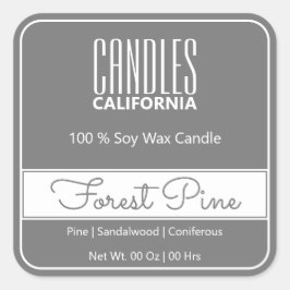 Moderne Square Border Simple Dark Gray Candles Quadratischer Aufkleber