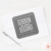 Moderne Square Border Simple Dark Gray Candles Quadratischer Aufkleber (Umschlag)