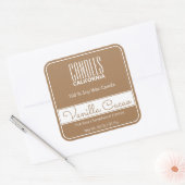 Moderne Square Border Simple Light Brown Candles Quadratischer Aufkleber (Umschlag)