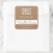 Moderne Square Border Simple Light Brown Candles Quadratischer Aufkleber (Tasche)