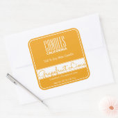 Moderne Square Border Simple Orange Yellow Candles Quadratischer Aufkleber (Umschlag)