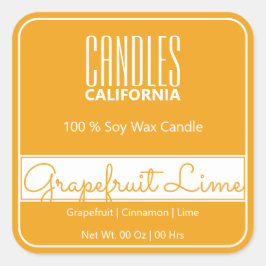 Moderne Square Border Simple Orange Yellow Candles Quadratischer Aufkleber