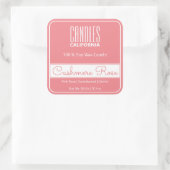 Moderne Square Border Simple Pink Blush Candles Quadratischer Aufkleber (Tasche)