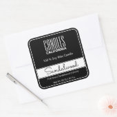Moderne Square Border Simple White Black Candles Quadratischer Aufkleber (Umschlag)