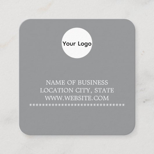 Moderne Square Business Card mit QR Code Quadratische Visitenkarte (Vorderseite)