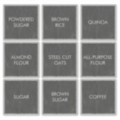 Moderne Square Chalkboard Pantry Labels (Vorderseite)