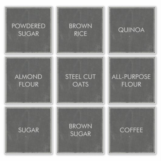 Moderne Square Chalkboard Pantry Labels (Vorderseite)