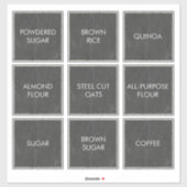 Moderne Square Chalkboard Pantry Labels (Blatt)