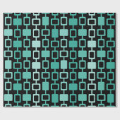 Moderne Square Columns Black Aquamarine Geschenkpapier (Flach)