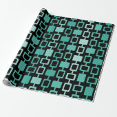 Moderne Square Columns Black Aquamarine Geschenkpapier (Ungerollt)
