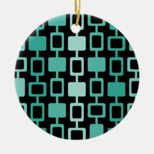 Moderne Square Columns Black Aquamarine Keramik Ornament