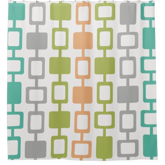 Moderne Square Columns Mitte des Jahrhunderts Duschvorhang (Vorderseite)