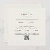 Moderne Square Cream Wedding QR Code UAWG (Vorne/Hinten)
