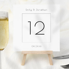 Moderne Square Foto Wedding Tischnummer Card