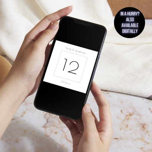 Moderne Square Foto Wedding Tischnummer Card