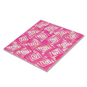 Moderne Square Spirals, Coral Pink Fliese (Seite)