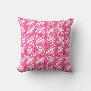 Moderne Square Spirals, Coral Pink Kissen