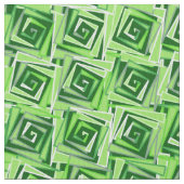 Moderne Square Spirals, Jade Green Stoff (Nahaufnahme)