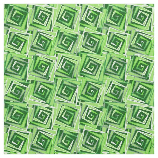 Moderne Square Spirals, Jade Green Stoff (Muster)
