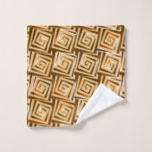 Moderne Square Spirals, Tan und Brown aus der Mitt Badhandtuch Set (Waschlappen)