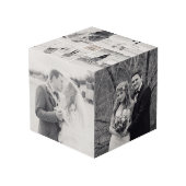 Moderne Square Wedding Monogram 8 Foto Collage Würfel (Rückseite Schrägansicht)