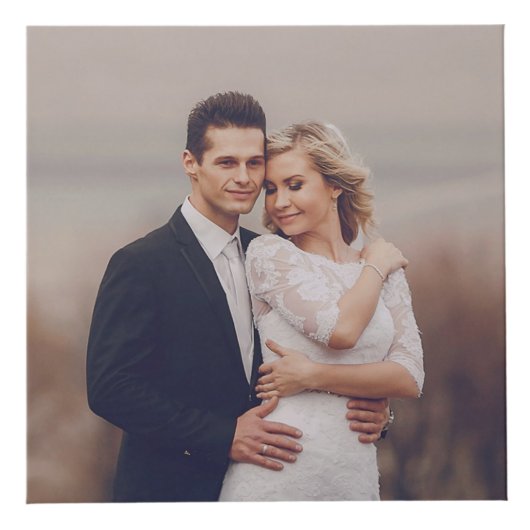 Moderne Square Wedding Monogram 8 Foto Collage Würfel (Vorderseite)