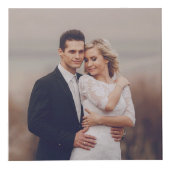 Moderne Square Wedding Monogram 8 Foto Collage Würfel (Vorderseite)