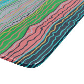 Moderne Squigglage 6 x 7 Deko Glasschneidplatte Schneidebrett (Ecke)