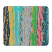 Moderne Squigglage 6 x 7 Deko Glasschneidplatte Schneidebrett (Vorderseite)