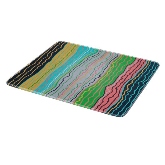 Moderne Squigglage 6 x 7 Deko Glasschneidplatte Schneidebrett (Ecke)
