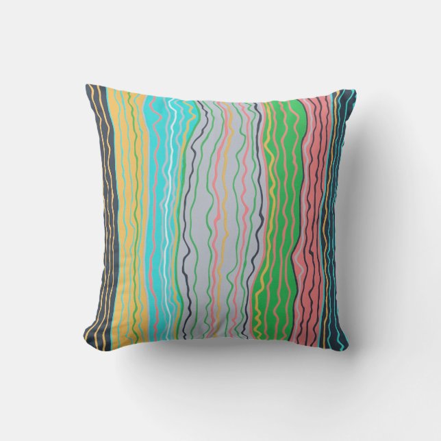 Moderne Squiggles 16 x 16 Kissen im Freien (Vorderseite)