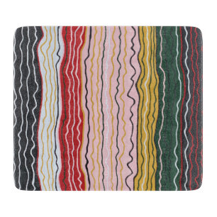 Moderne Squiggles 2 6 x 7 Deko Glasschneidebrett Schneidebrett