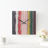 Moderne Squiggles 2 Wall Clock Quadratische Wanduhr (Zuhause)