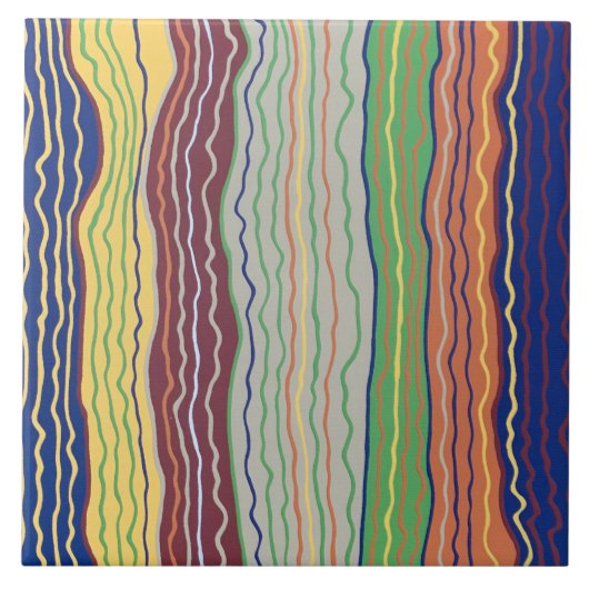 Moderne Squiggles 3 6 x 6 Keramiken Tile Fliese (Vorderseite)