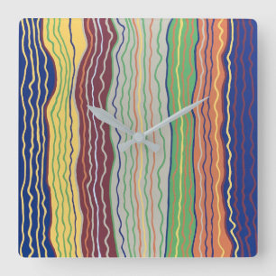 Moderne Squiggles 3 Wall Clock Quadratische Wanduhr