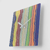 Moderne Squiggles 3 Wall Clock Quadratische Wanduhr (Winkel)