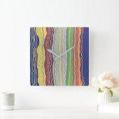 Moderne Squiggles 3 Wall Clock Quadratische Wanduhr (Zuhause)