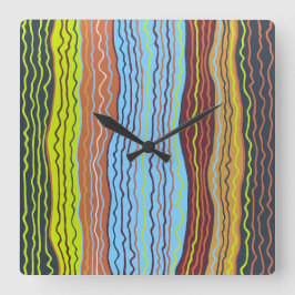 Moderne Squiggles 4 Wall Clock Quadratische Wanduhr