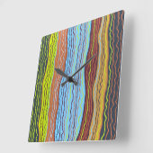 Moderne Squiggles 4 Wall Clock Quadratische Wanduhr (Winkel)
