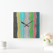 Moderne Squiggles Wall Clock Quadratische Wanduhr (Zuhause)