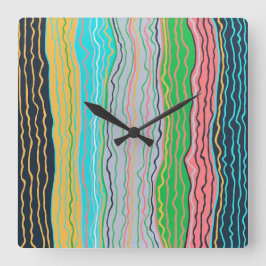 Moderne Squiggles Wall Clock Quadratische Wanduhr