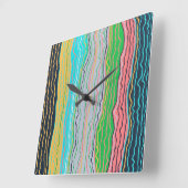 Moderne Squiggles Wall Clock Quadratische Wanduhr (Winkel)