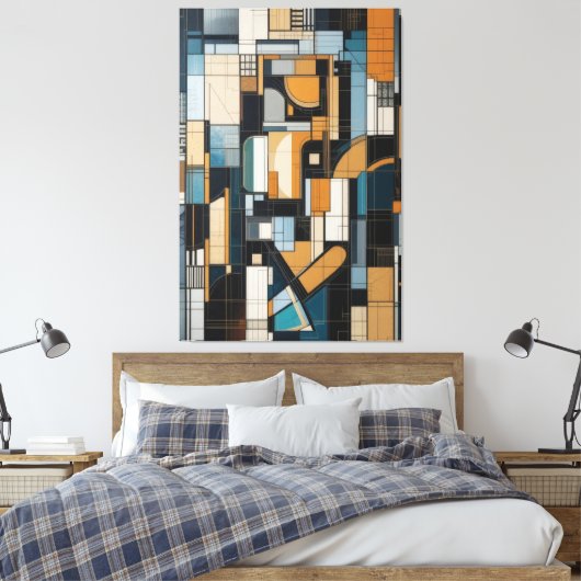 Moderne Stadtgeometrie Leinwanddruck (Insitu (Schlafzimmer))