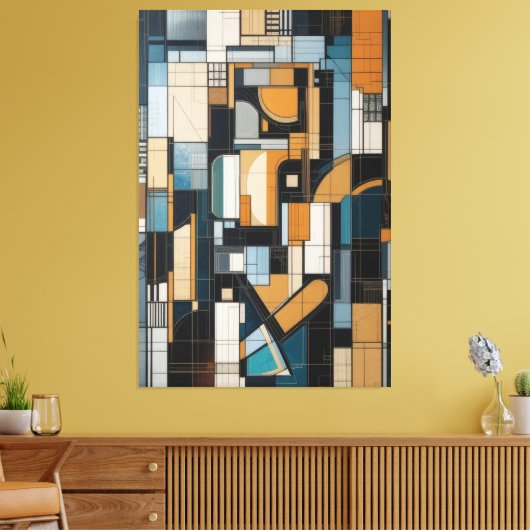 Moderne Stadtgeometrie Leinwanddruck (Insitu (Wohnzimmer))