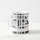 Moderne Stadtkarte Schwarz-weiß Graue Bürobezeichn Kaffeetasse (Vorderseite Links)