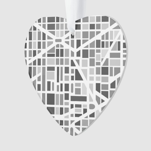 Moderne Stadtkarte ZIP CODE Mein Herz lebt in Ornament (Vorderseite)