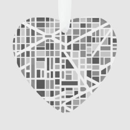 Moderne Stadtkarte ZIP CODE Mein Herz lebt in Ornament