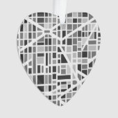 Moderne Stadtkarte ZIP CODE Mein Herz lebt in Ornament (Vorderseite)