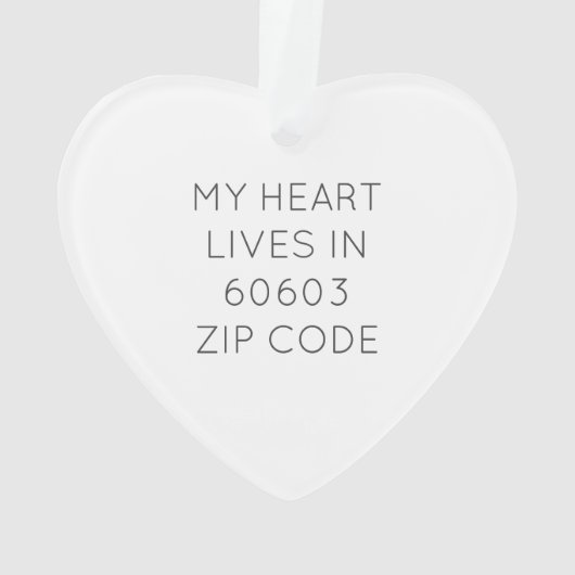 Moderne Stadtkarte ZIP CODE Mein Herz lebt in Ornament (Rückseite)