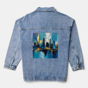 Moderne Stadtlichter Abstrakte Jeansjacke